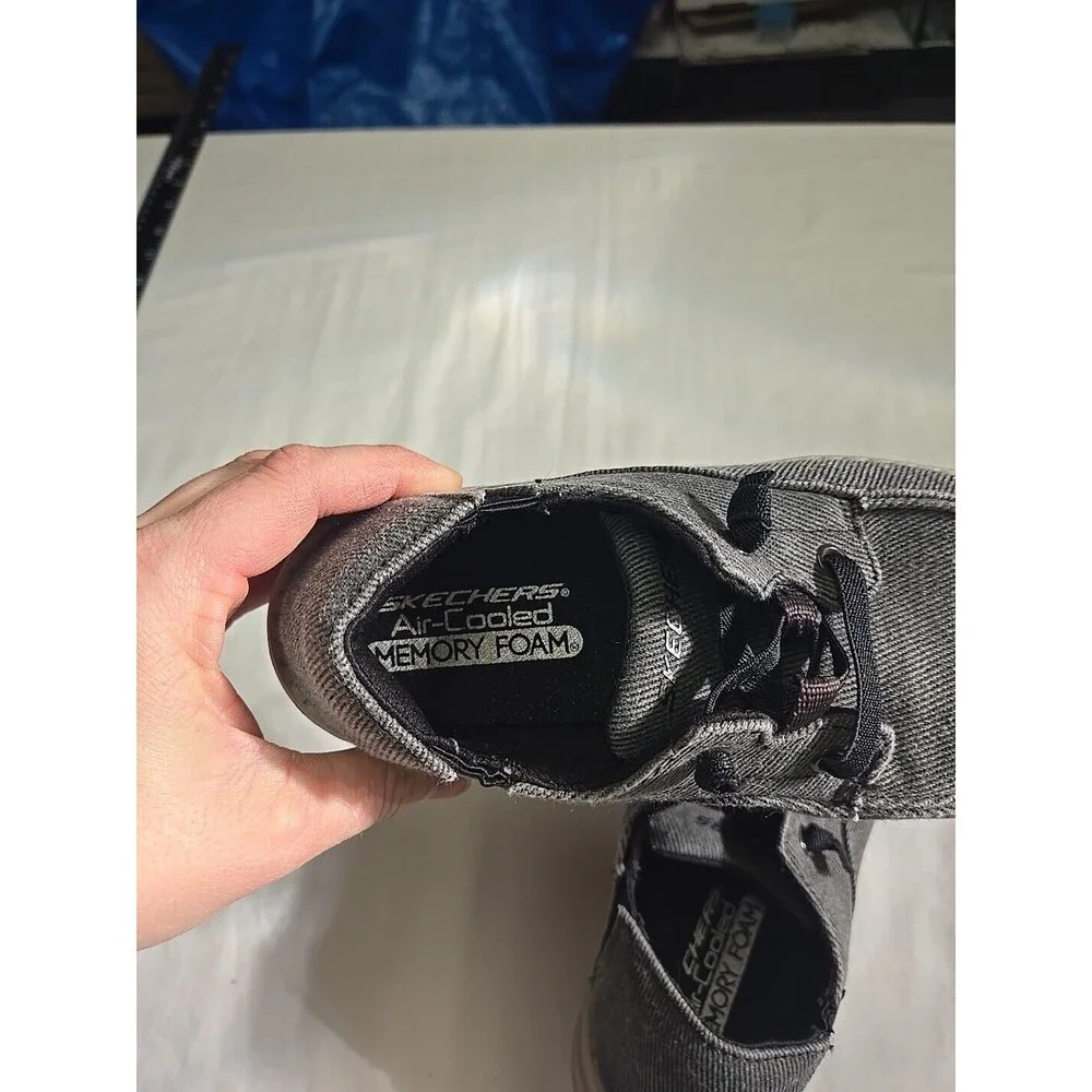 Skechers Boys‎ Melson Volgo Gray Black Slip On Sneakers Size US 1.5 Loafers
